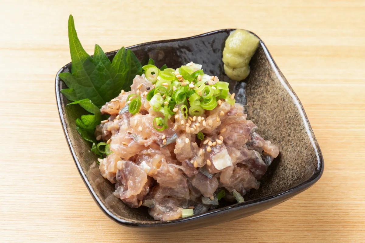 あじ粗たたきなめろう
